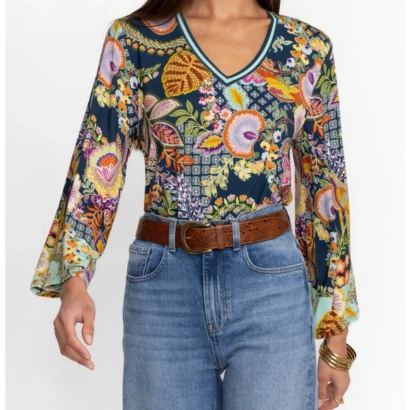 The Janine Favorite V-Neck Kimono Sleeve Tee - Picture 4 of 7